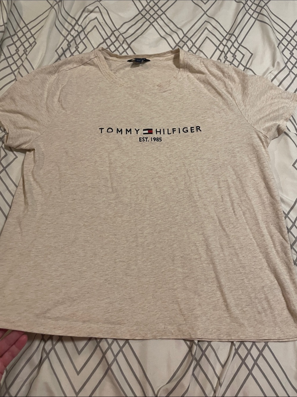 Tommy Hilfiger Cream Logo Short Sleeve Tee